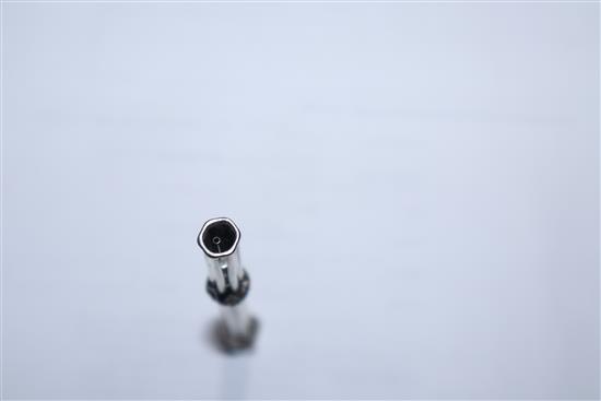 A Dunhill gold-plated fountain pen, 14ct gold nib, a miniature guilloche enamel propelling pencil and eight other items